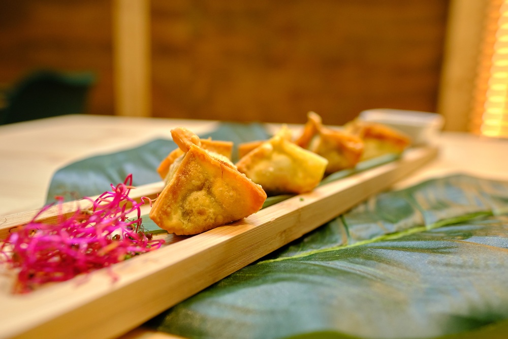 Wonton de gambas y carne